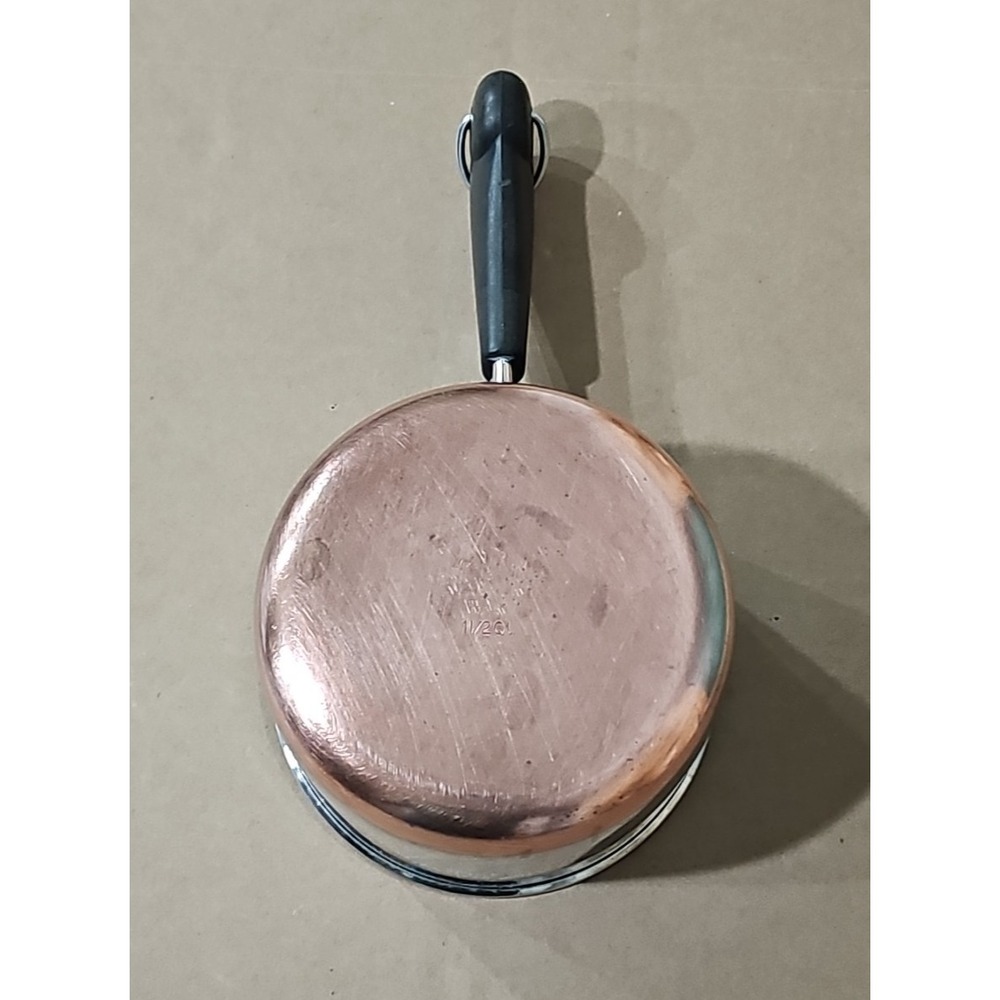 Revere Ware Copper Clad Bottom 1 1/2 Quart 1.5 qt Sauce Pan & Wrong  Lid - Picture 8 of 9